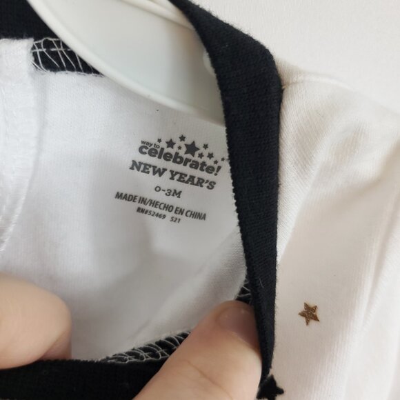 Way To Celebrate New Years Baby Girl Black White 2 Piece Set New Years Sz 0-3M - Picture 6 of 9